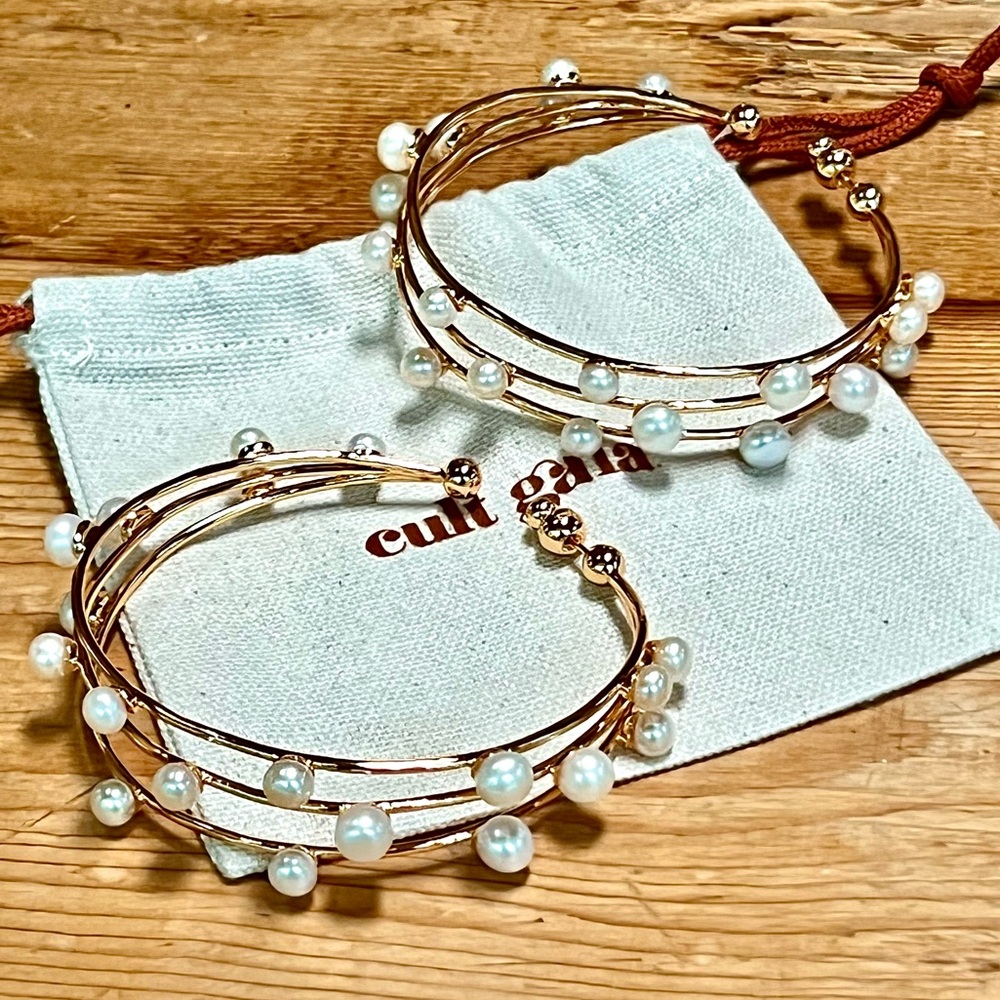 🌺🎉HP🎉🌺 NWT Cult Gaia Shanti Large Pearl Earrings - Picture 8 of 16